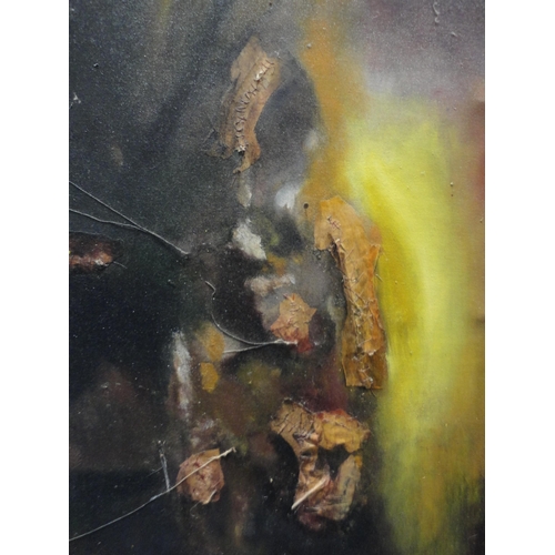 18 - Contemporary abstract oil, print and a photograph collage.&nbsp; (3)
