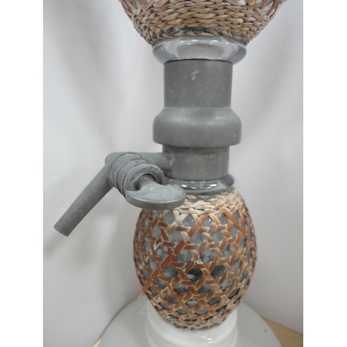 183 - Early 20th century pewter and glass soda syphon.