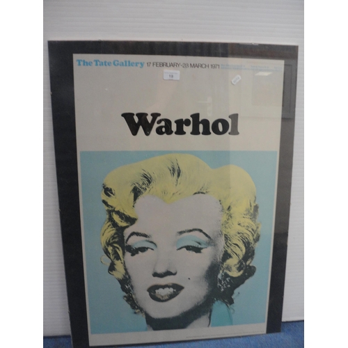 19 - After Andy WarholMarilyn MonroePoster print from the Tate Gallery 1971.