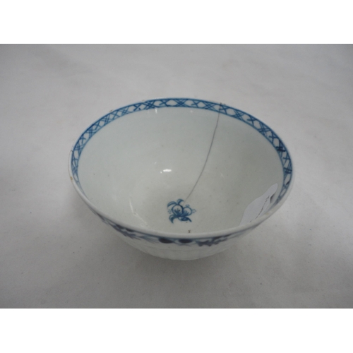 194 - 18th century English porcelain tea bowl on stand.  (2)