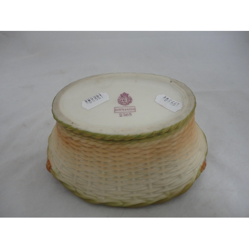 197 - Royal Worcester blush ivory twin-handled basket, c. 1905, with reticulated decoration, shape no. 236... 