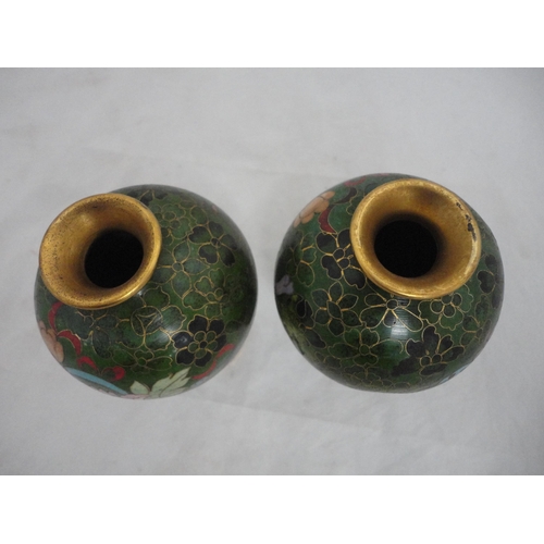 199 - Pair of Oriental baluster cloisonn&eacute; vases.