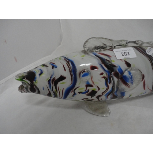 202 - Large Murano-style mottled glass fish.