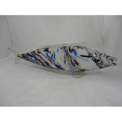 202 - Large Murano-style mottled glass fish.