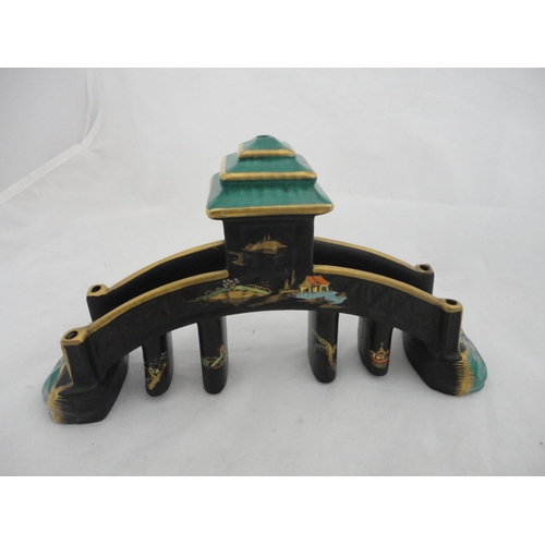 203 - Carlton Ware for Wiltshaw & Robinson 'Mikado' pattern shallow bowl and pagoda bridge spreader.
