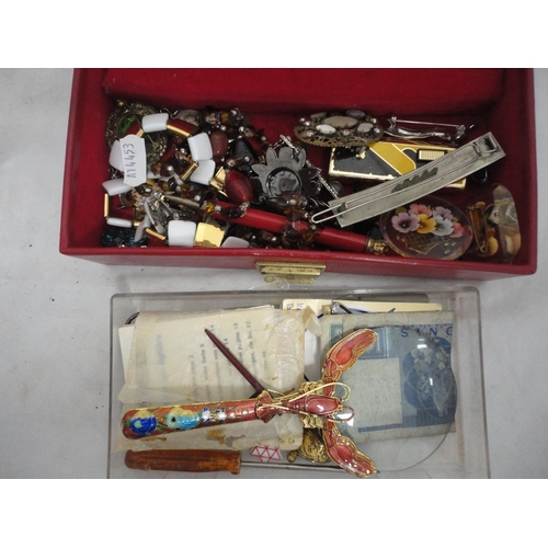206 - Large quantity of costume jewellery to include Monet examples, beads, dressing table items, boxed co... 