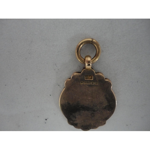 214 - 9ct gold medal fob, 6.6g.