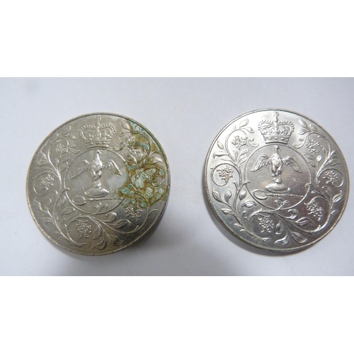 222 - Two boxed sets of dress Masonic cufflinks and two commemorative coins.