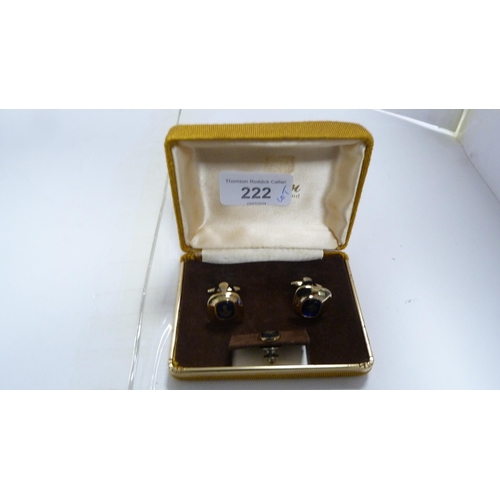 222 - Two boxed sets of dress Masonic cufflinks and two commemorative coins.