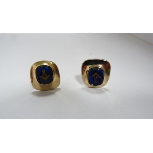 222 - Two boxed sets of dress Masonic cufflinks and two commemorative coins.