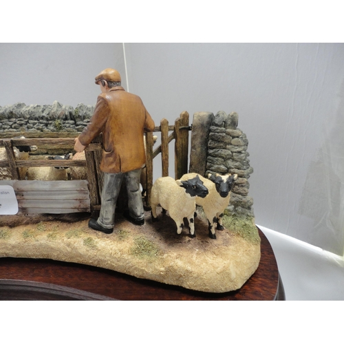 224 - Border Fine Arts limited edition group, 'Shedding Lambs', sculpted by Ray Ayres, no. 106/1250, on pl... 