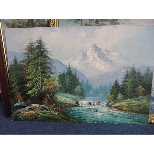 228 - Three modern framed contemporary landscape oils and another.&nbsp; (4)