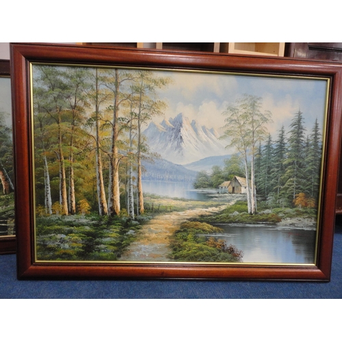 228 - Three modern framed contemporary landscape oils and another.&nbsp; (4)