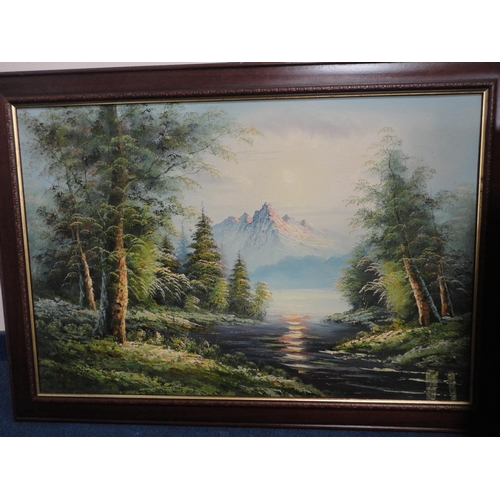 228 - Three modern framed contemporary landscape oils and another.&nbsp; (4)