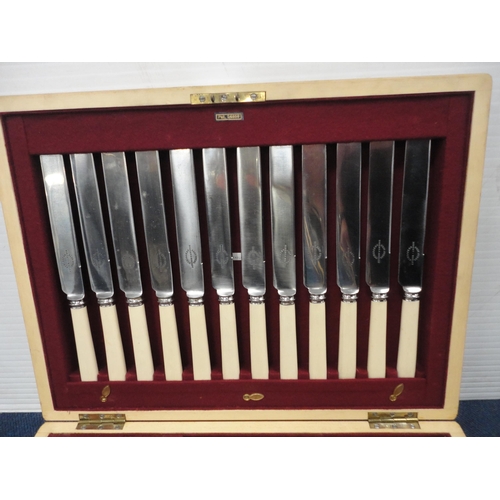 237 - Boxed Sheffield EP and stainless part canteen of cutlery.