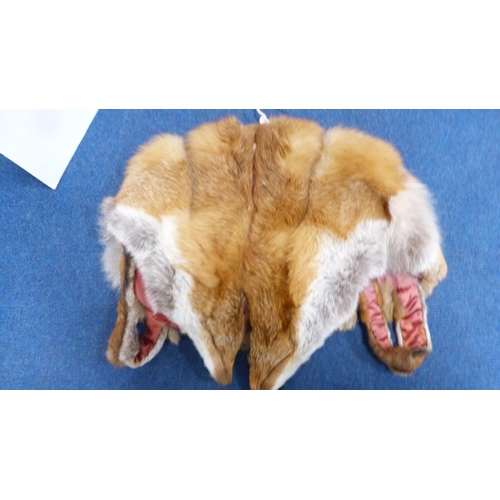 244 - Fur cape, two handbags, umbrella etc.