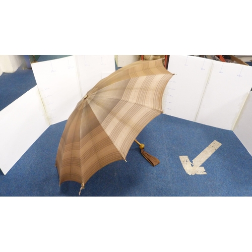 244 - Fur cape, two handbags, umbrella etc.