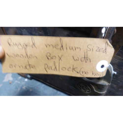 257 - Two military storage boxes and a wooden trunk.  (3)