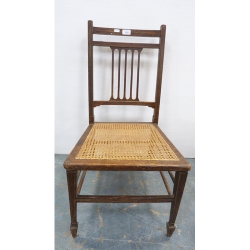 258 - Pine storage chest and a chair with bergère seat.  (2)