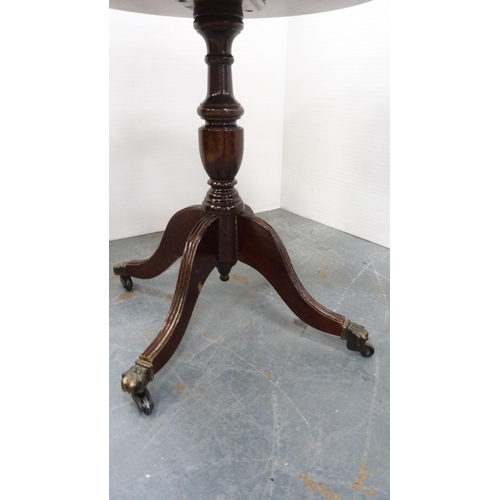 261 - Tea trolley and drum-shaped occasional table with tooled top.