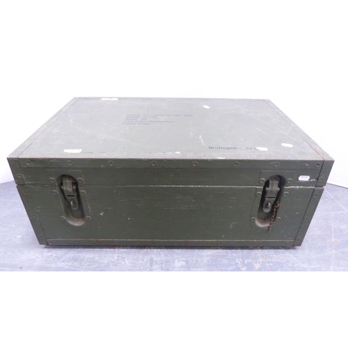 275 - Vintage UK military explosives box and a similar painted military-type box.&nbsp; (2)