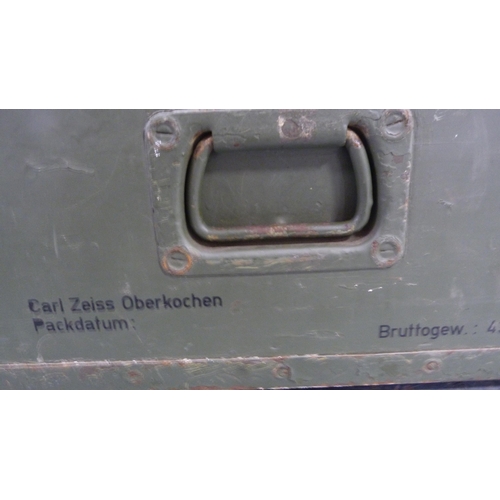 275 - Vintage UK military explosives box and a similar painted military-type box.&nbsp; (2)