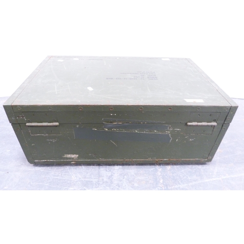 275 - Vintage UK military explosives box and a similar painted military-type box.&nbsp; (2)