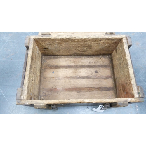 275 - Vintage UK military explosives box and a similar painted military-type box.&nbsp; (2)