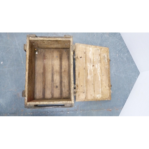 275 - Vintage UK military explosives box and a similar painted military-type box.&nbsp; (2)