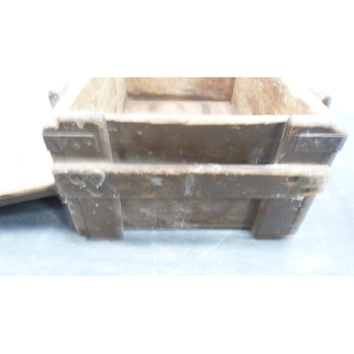 275 - Vintage UK military explosives box and a similar painted military-type box.&nbsp; (2)