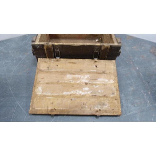 275 - Vintage UK military explosives box and a similar painted military-type box.&nbsp; (2)