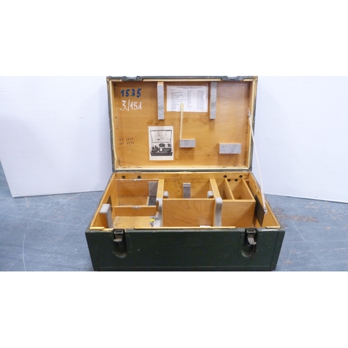 275 - Vintage UK military explosives box and a similar painted military-type box.&nbsp; (2)