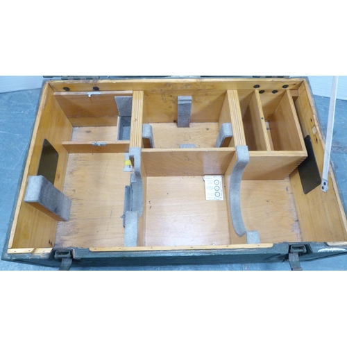 275 - Vintage UK military explosives box and a similar painted military-type box.&nbsp; (2)