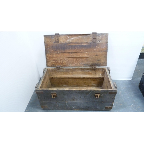 276 - Two joiner's toolboxes and a wooden storage box.&nbsp; (3)