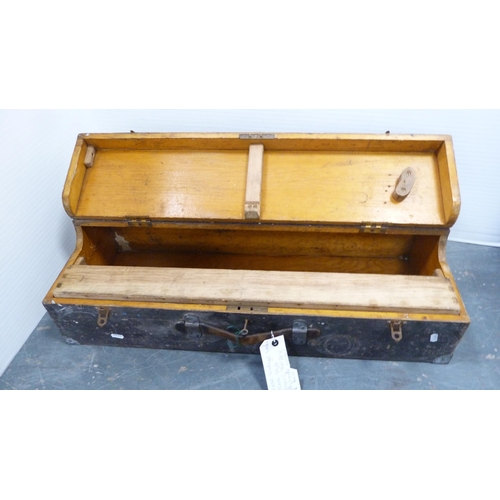 276 - Two joiner's toolboxes and a wooden storage box.&nbsp; (3)
