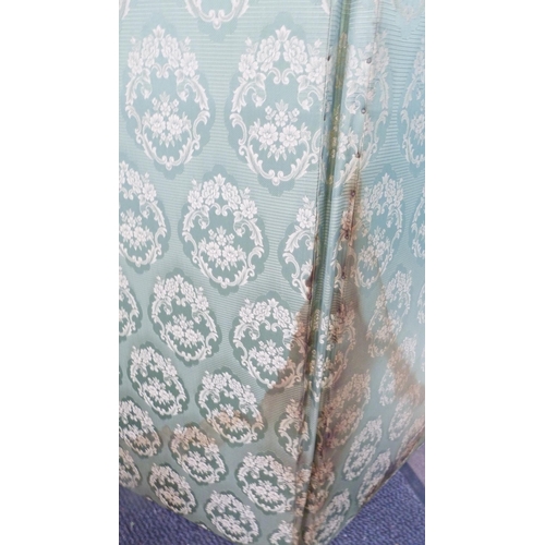 279 - Four-section fabric-covered dressing screen.