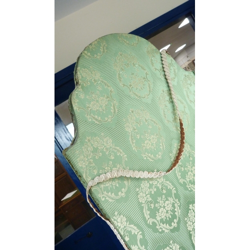 279 - Four-section fabric-covered dressing screen.