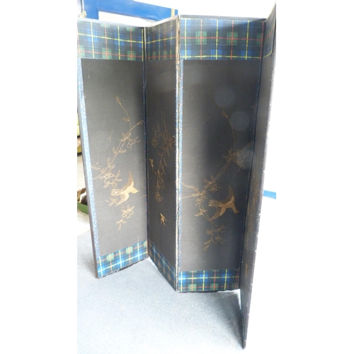 283 - Fabric-covered four-section dressing screen and another.&nbsp; (2)