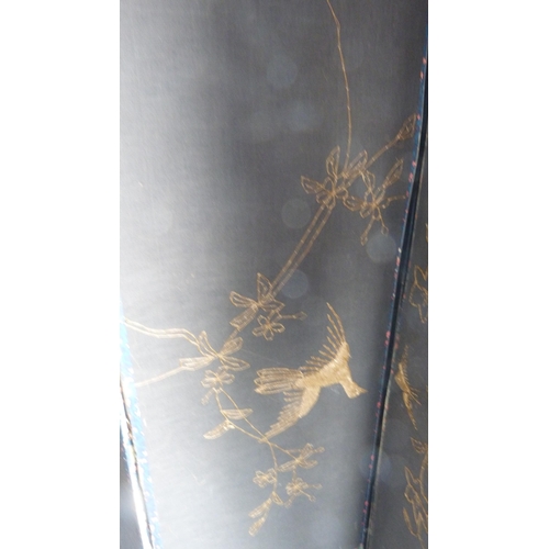 283 - Fabric-covered four-section dressing screen and another.&nbsp; (2)