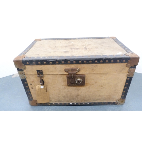 294 - Shotgun case and a small steamer-style travel trunk.  (2)