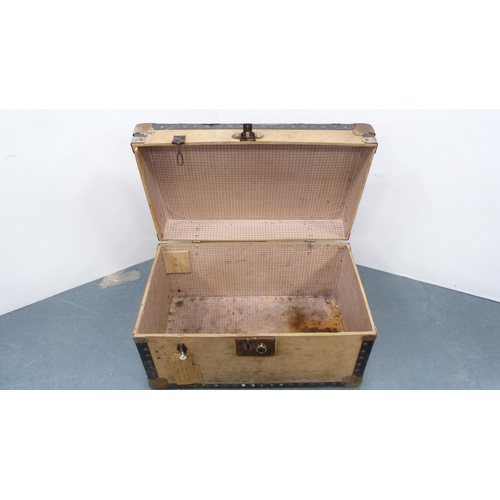 294 - Shotgun case and a small steamer-style travel trunk.  (2)