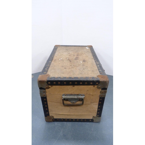 294 - Shotgun case and a small steamer-style travel trunk.  (2)