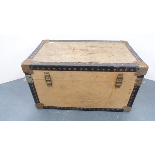 294 - Shotgun case and a small steamer-style travel trunk.  (2)