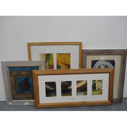 30 - Richard HatfieldDear IIAcrylic, also 'Abstract Seasons' by Jeni Cairns, mixed media, and another two... 