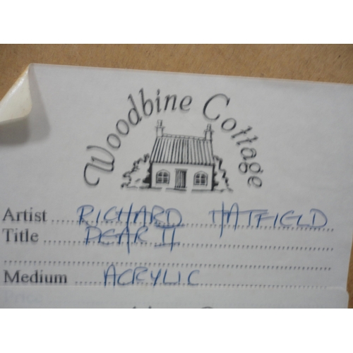 30 - Richard HatfieldDear IIAcrylic, also 'Abstract Seasons' by Jeni Cairns, mixed media, and another two... 