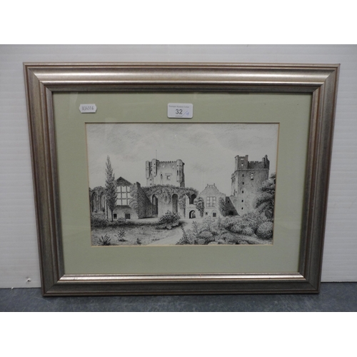 32 - Group of prints to include castle scenes and others.&nbsp; (4)&nbsp;