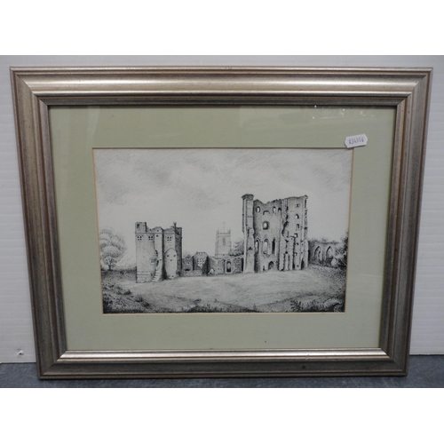 32 - Group of prints to include castle scenes and others.&nbsp; (4)&nbsp;