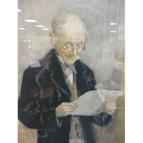 33 - H KerrGentleman reading a documentPrint, 40cm x 28cm.