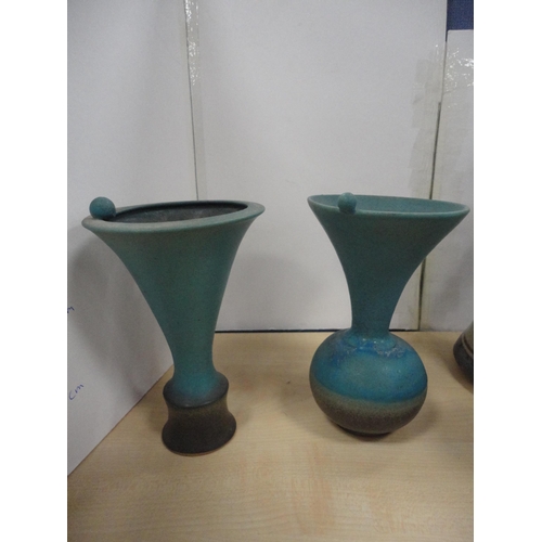 36 - Contemporary nude bust, art pottery water set, vases etc.