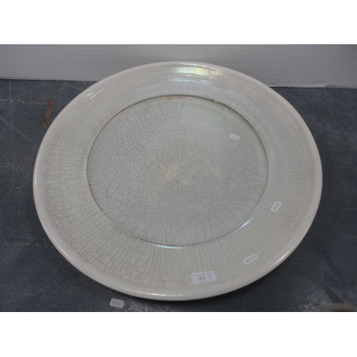 41 - Studio pottery to include charger, dish, bowl etc.